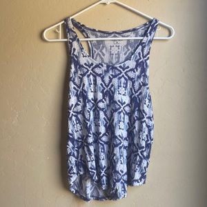Mudd size medium Blue and white tank top blouse
